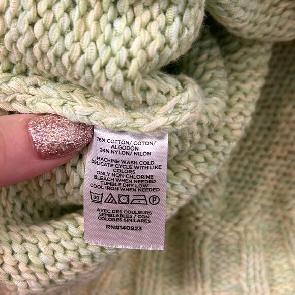 NWT Loft Sweater Womens Small Lime Green Marled Knit Cardigan Cropped Button Up - Picture 7 of 13